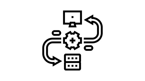 Api connection big data line icon animation 스톡 동영상 326125883