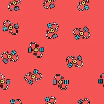 Api connection big data vector seamless pattern Stock Illustration