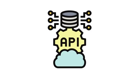 Api connection cloud computing color icon animation Video stock 326108371