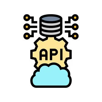 Api connection cloud computing color icon vector illustration イラスト素材
