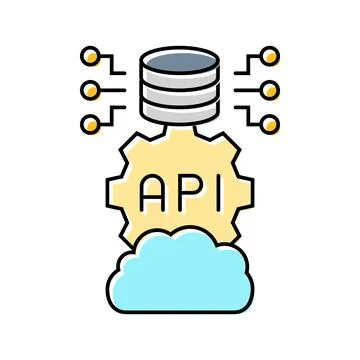 Api connection cloud computing color icon vector illustration Illustrazione stock