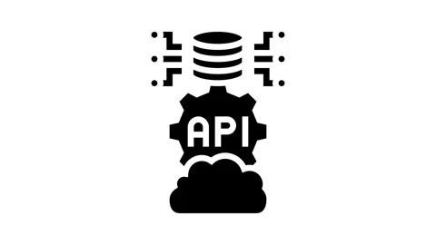 Api connection cloud computing glyph icon animation Video stock 326145725