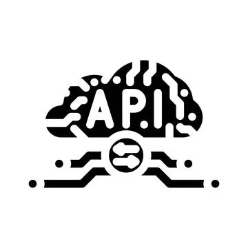 Api connection cloud computing glyph icon vector illustration イラスト素材
