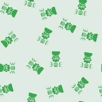 Api connection cloud computing glyph seamless pattern Stock Illustration