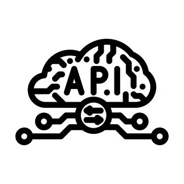 Api connection cloud computing line icon vector illustration Stock Illustration