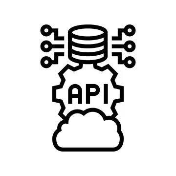 Api connection cloud computing line icon vector illustration Illustrazione stock