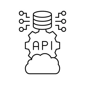 Api connection cloud computing line icon vector illustration Stock Illustration