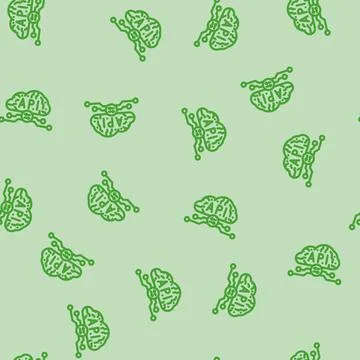 Api connection cloud computing line vector seamless pattern Stock Illustration