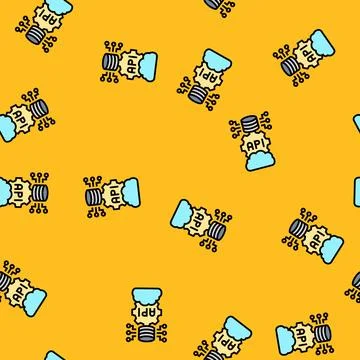 Api connection cloud computing vector seamless pattern イラスト素材