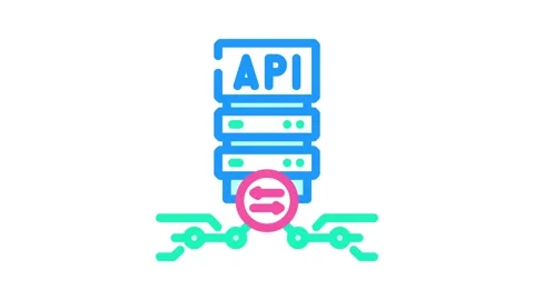 Api connection color icon animation Stock Footage 327260082