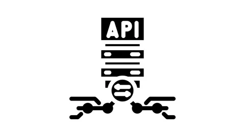 Api connection glyph icon animation Stock Footage 326736032