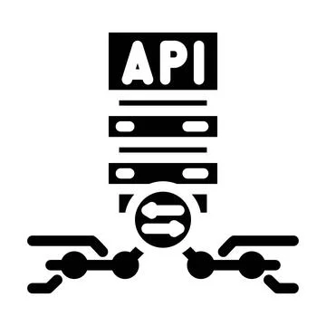 Api connection glyph icon vector illustration Stock Illustration