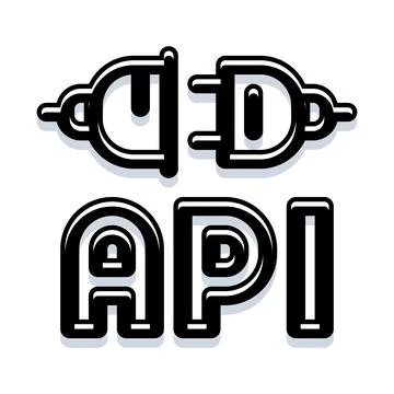 Api connection interface with electrical plug icon Stock Illustration