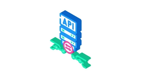 Api connection isometric icon animation 스톡 동영상 327281009