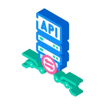 Api connection isometric icon vector illustration Stock Illustration