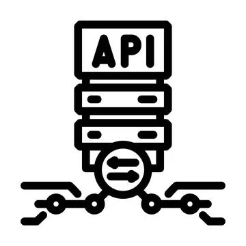 Api connection line icon vector illustration Stock Illustration