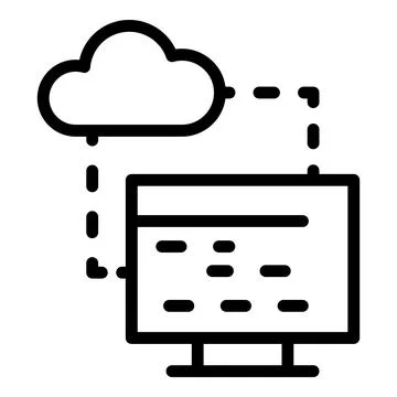 Api data cloud icon, outline style Illustrazione stock