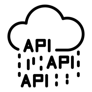 Api data cloud icon, outline style Stock Illustration