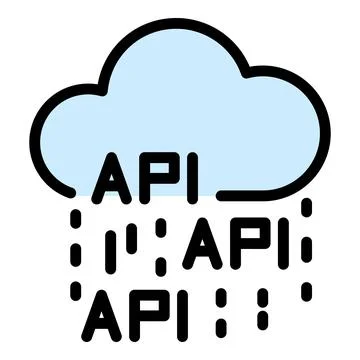 Api data cloud icon vector flat 스톡 일러스트