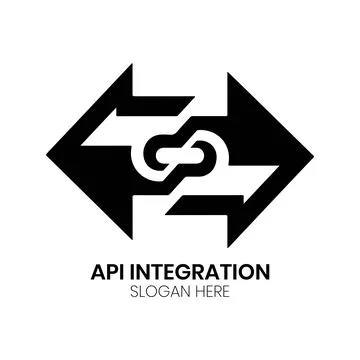 API Data Exchange Monogram Logo Design with Dynamic Arrow Link Stock Illustration