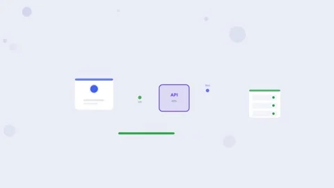 Api data flow corporate tech scene. Flat design light mode Stock Footage 342621440