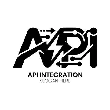 API Data Integration Monogram Logo Design for Software Platform Stock Illustration