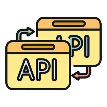 Api data transfer and integration concept icon Stock Illustration