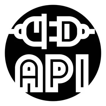 Api development interface with connection plug design Ilustración de archivo