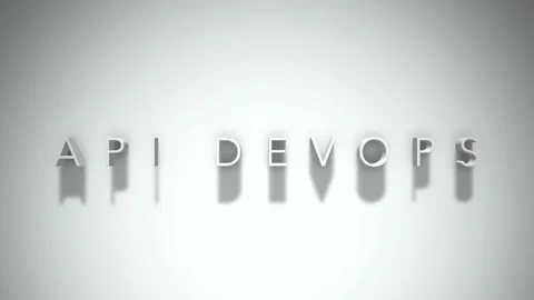 Api devops 3D title animation with shadows on a white background Stock Footage 297015652