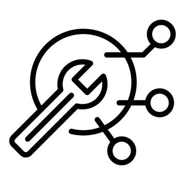 Api digital key icon, outline style 스톡 일러스트