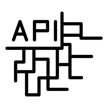 Api digital network icon, outline style イラスト素材