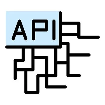 Api digital network icon vector flat Stockillustratie