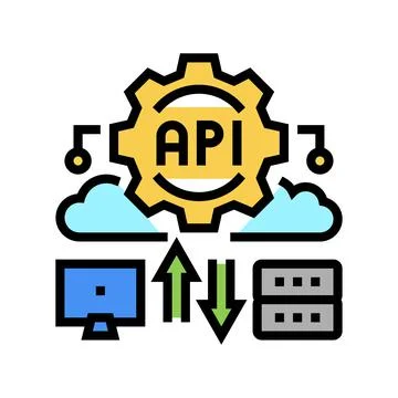 Api digital technology color icon vector illustration Stock Illustration