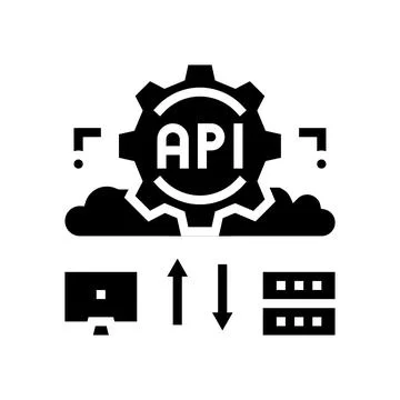 Api digital technology glyph icon vector illustration Illustrazione stock