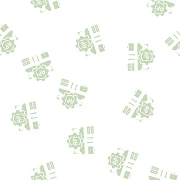 Api digital technology glyph seamless pattern Stock Illustration