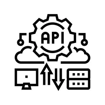 Api digital technology line icon vector illustration Illustrazione stock