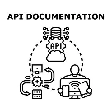 Api documentation and software development process Stockillustratie