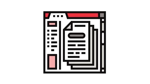 Api documentation technical writer color icon animation Stock Footage 326105841