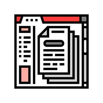 Api documentation technical writer color icon vector illustration Ilustración de archivo