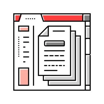 Api documentation technical writer color icon vector illustration Stock Illustration