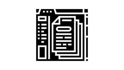 Api documentation technical writer glyph icon animation Stock Footage 326152619