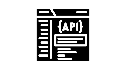 Api documentation technical writer glyph icon animation Stock Footage 326741277