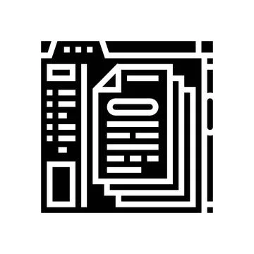 Api documentation technical writer glyph icon vector illustration Ilustración de archivo