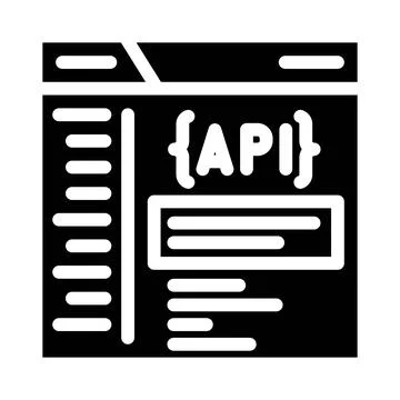 Api documentation technical writer glyph icon vector illustration Stock Illustration