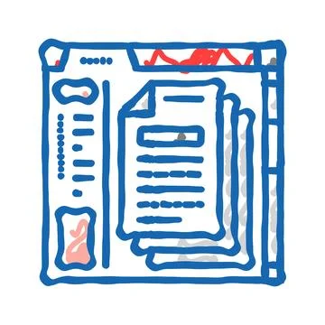 Api documentation technical writer icon doodle illustration Stock Illustration