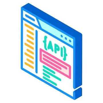 Api documentation technical writer isometric icon vector illustration 库存插图
