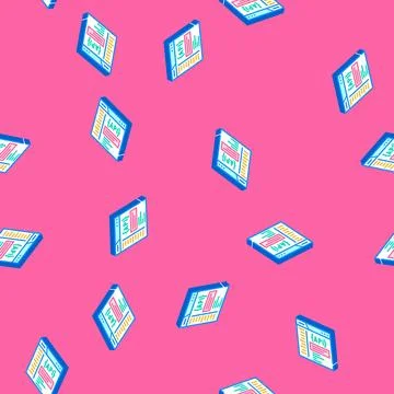 Api documentation technical writer isometric icon seamless pattern Stock Illustration