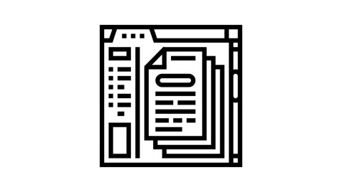 Api documentation technical writer line icon animation Stock Footage 326131872