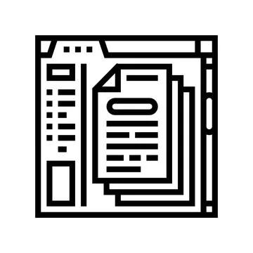 Api documentation technical writer line icon vector illustration Ilustración de archivo
