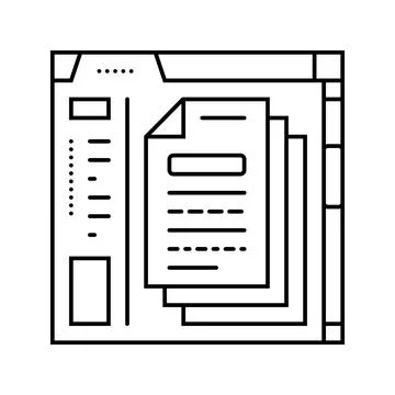 Api documentation technical writer line icon vector illustration Stock Illustration